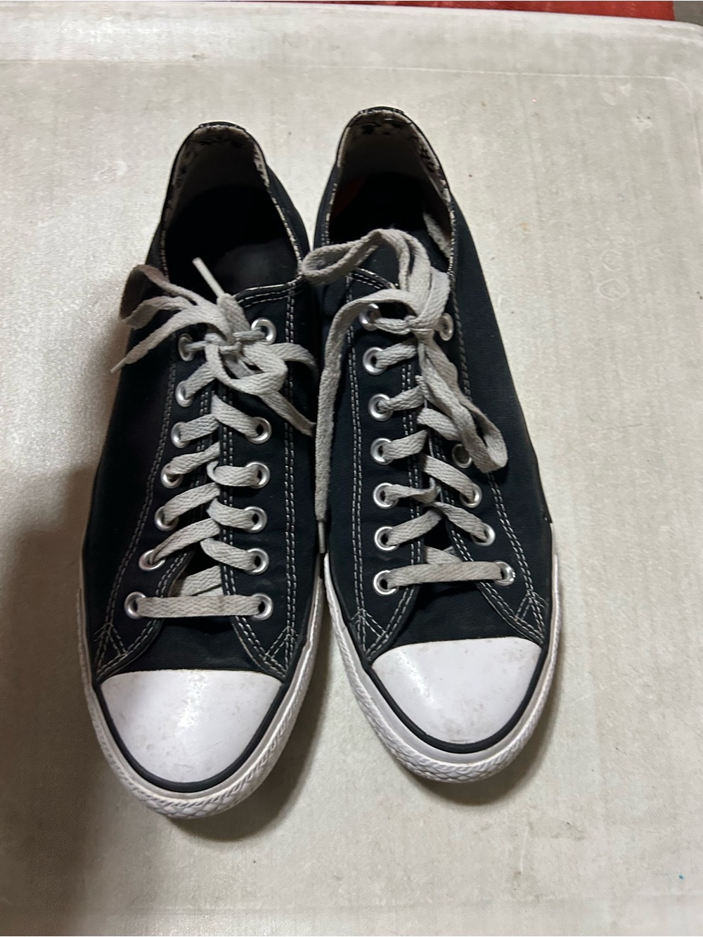 Converse Black Low-Top Canvas Sneakers with White Trim - Men's
